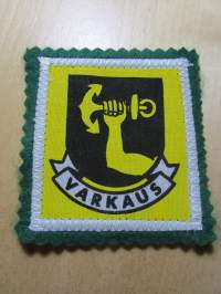 Varkaus -kangasmerkki / matkailumerkki / hihamerkki / badge -pohjaväri vihreä