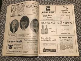 Helsingin Kansanteatteri ohjelmisto 1937