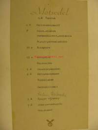 Ruokalista / Matsedel Turun Osuuskaupan ravintola 6.4.1944