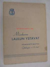 Mieskuoro Laulun Ystävät - Konserttimatka Göteborgiin 1.-7.5. 1947