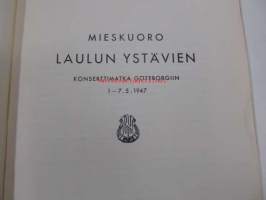 Mieskuoro Laulun Ystävät - Konserttimatka Göteborgiin 1.-7.5. 1947