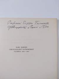 Karl Marxin uskonnolliset katsomukset vuosina 1841-1845 (signeerattu, tekijän omiste)