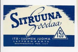 Sitruuna Soodaa - juomaetiketti