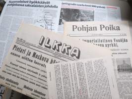 Leningrad saarrettu - Sodan lehdet, kokoelma alkuperäisiä sanomalehtiä vuosilta 1939-1945 dokumentti 22 -juliste + lehti / lehdet, uustuotantoa