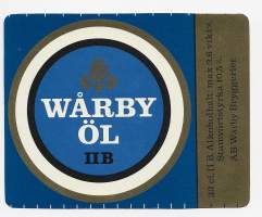 Wårby Öl II B -  olutetiketti