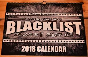 Blacklist street racers 2018 seinäkalenteri