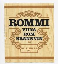 Rommi viina   nr 160- viinaetiketti