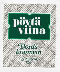 Pöytäviinaa     Alko   nr  011 - viinaetiketti