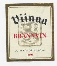 Viinaa Alko nr 2002 - viinaetiketti