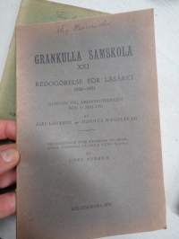 Grankulla Samskola XVIX, XX, XXI, XXII, XXIII, XXIV, XXV, XXVI, XXVII, XXVIII - redogörelse för 10 år - läseåren 1927-28 - 1936-37, elevmatrikel i varje