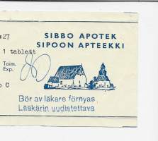 Sipoon Apteekki Sipoo  resepti  signatuuri  1966