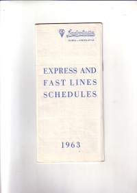 Express and Fast Lines Schedules 1963 Rijeka - Jugoslavija (Jugoslavia)