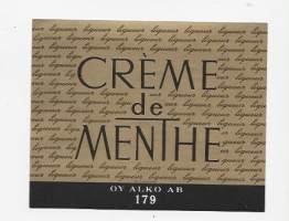 Creme de Menthe nr 179 - viinaetiketti