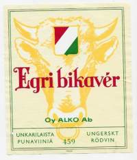 Egri Bikaver nr 459 - viinaetiketti