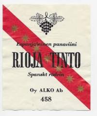 Rioja Tinto  nro 458 - viinaetiketti  viinietiketti