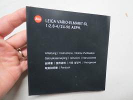 Leica Vario-Elmarit-SL 1:2.8-4/24-90 ASPH Anleitung / Instructions...