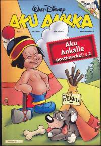 Aku Ankka 2001 N:o 11 (14.3.2001). Infosivu - Aku Ankalle postimerkki! Sisältää alkuperäisen Aku Ankka Klubikortin .Katso kuva.