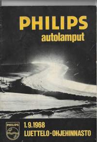 Philips autolamput - luettelo- ohjehinnasto 1968
