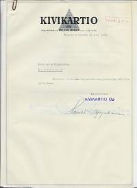 Kivikartio Oy Rakennustoimisto 1949 -   firmalomake
