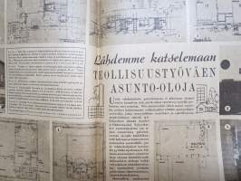 Kotiliesi 1946 nr 2-3, Kansi Martta Wendelin, Miten käy eroperheiden lasten?, Miksi naiset uupuvat?, Teollisuustyöväen asunto-olot, Puku kotikutoisesta, Sukankorjaus