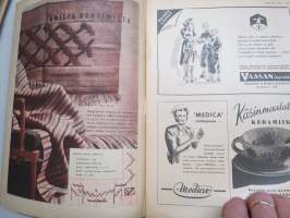 Kotiliesi 1946 nr 6, 15.3.1946, Suomalaisten Marianpäivä, Työtuolimallistoa, Tyyni Vahter 60 v. - Seurasaaren intendentti, Jälleen tavaroita!, Muotikuvia, Juurikkaat