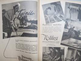 Kotiliesi 1946 nr 6, 15.3.1946, Suomalaisten Marianpäivä, Työtuolimallistoa, Tyyni Vahter 60 v. - Seurasaaren intendentti, Jälleen tavaroita!, Muotikuvia, Juurikkaat