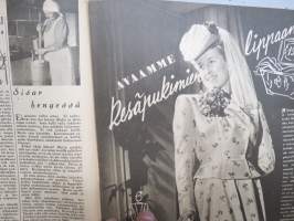 Kotiliesi 1946 nr 6, 15.3.1946, Suomalaisten Marianpäivä, Työtuolimallistoa, Tyyni Vahter 60 v. - Seurasaaren intendentti, Jälleen tavaroita!, Muotikuvia, Juurikkaat