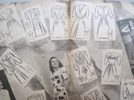 Kotiliesi 1946 nr 6, 15.3.1946, Suomalaisten Marianpäivä, Työtuolimallistoa, Tyyni Vahter 60 v. - Seurasaaren intendentti, Jälleen tavaroita!, Muotikuvia, Juurikkaat
