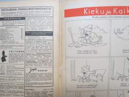 Kotiliesi 1946 nr 6, 15.3.1946, Suomalaisten Marianpäivä, Työtuolimallistoa, Tyyni Vahter 60 v. - Seurasaaren intendentti, Jälleen tavaroita!, Muotikuvia, Juurikkaat