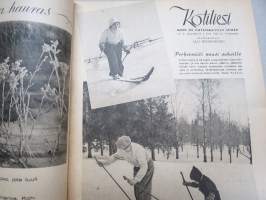 Kotiliesi 1946 nr 5, 1.3.1946, Koti ja ansiotyö, Onnellisten hetkien helminauha, Lasten turvepehkuvuode, Amerikan kveekariapu Lapissa, Mieliruokia, Asko-mainos, ym.