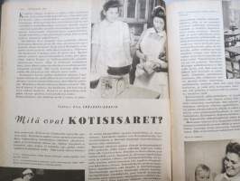 Kotiliesi 1946 nr 9, 1.5.1946, Autokärryt piirustus, Mitä ovat kotisisaret, Kivet ja kasvit puutarhassa, Hauhon emäntien työtehokurssit, Äitipuoli, Vyöt ja soljet ym