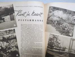 Kotiliesi 1946 nr 9, 1.5.1946, Autokärryt piirustus, Mitä ovat kotisisaret, Kivet ja kasvit puutarhassa, Hauhon emäntien työtehokurssit, Äitipuoli, Vyöt ja soljet ym