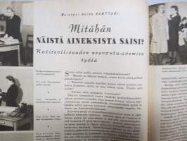 Kotiliesi 1946 nr 9, 1.5.1946, Autokärryt piirustus, Mitä ovat kotisisaret, Kivet ja kasvit puutarhassa, Hauhon emäntien työtehokurssit, Äitipuoli, Vyöt ja soljet ym