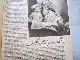 Kotiliesi 1946 nr 9, 1.5.1946, Autokärryt piirustus, Mitä ovat kotisisaret, Kivet ja kasvit puutarhassa, Hauhon emäntien työtehokurssit, Äitipuoli, Vyöt ja soljet ym