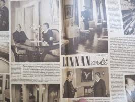 Kotiliesi 1946 nr 10, 10.5.1946, Kansik. Martta Wendelin, Presidentinlinnan arki, Messuvieraan muistikuvia (huonekalut, lamput), Mitä maalaisemäntä väelleen tarjoaa