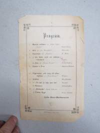 Ohjelma - Program, laulajatar Lydia Dover-Backmansson´in repertuaari jossain esiintymisessään