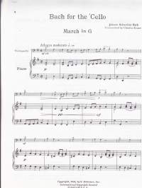 Bach for the Cello - Ten pieces in the first position. Nuottikirja sellolle ja pianolle, 1967? Katso sisältö kuvista.