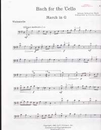 Bach for the Cello - Ten pieces in the first position. Nuottikirja sellolle ja pianolle, 1967? Katso sisältö kuvista.