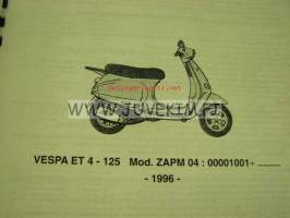 Piaggio / Vespa ET4 -125 Mod. ZAPM 04 : 00001001 - ..... 1996 -varaosaluettelo