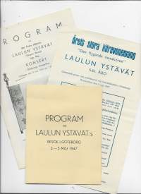 Laulun Ystävät Göteborgin vierailu 1947  - käsiohjelma 3 eril
