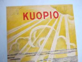 Kuopio Puijo kuuluisa kauneudestaan ja näköalastaan - Famous for its beauty and its magnificent scenery -matkailujuliste 1930-luvulta / juliste / poster