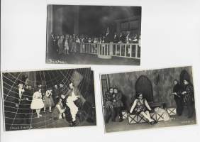 Erä 3 kpl n 1920 -l Kansan Näyttämö - teatterivalokuva valokuva 9x13 cm