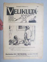 Velikulta 1917 nr 3 -satiiri-, pilalehti, pilapiirroksia, huumoria