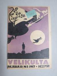 Velikulta 1917 nr 6-7 Pääsiäisnumero -satiiri-, pilalehti, pilapiirroksia, huumoria