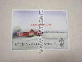 Ex Libris Terttu Lamminen -kirjanomistajamerkki piirtänyt Tapani Kiippa
