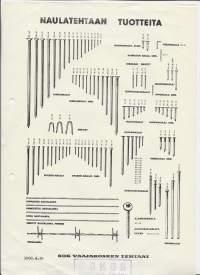 SOK Vaajakosken Tehtaat Naulatehtaan tuotteita - esite 1961  1 sivu