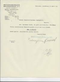 Metsänomistajain Metsäkeskus Oy Metsäkeskus 1928 -  firmalomake 2 eril
