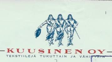 Kuusinen Oy Inka  Helsinki 1958 -  firmalomake