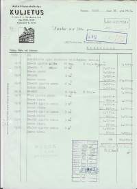 Autotilausyhdistys Kuljetus  Turku 1958 -  firmalomake