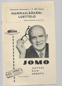 Hammaslääkäriluettelo 1957